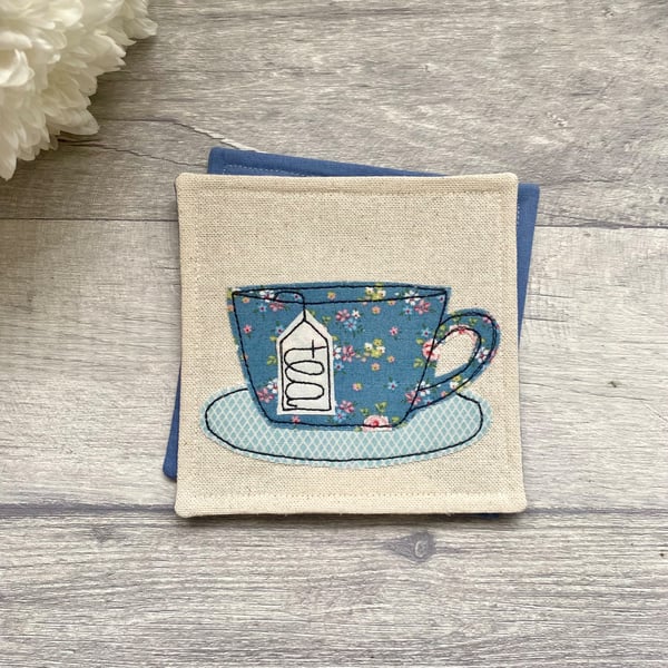 Tea cup coaster, floral coaster