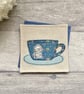 Tea cup coaster, floral coaster - Image 1