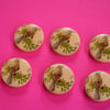 Wooden Grey Bird Buttons Vintage Style 6pk 20mm (MB4)