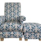 Blue Birds Armchair & Footstool Handmade Accent Chair Nursery Fireside Small - Image 1