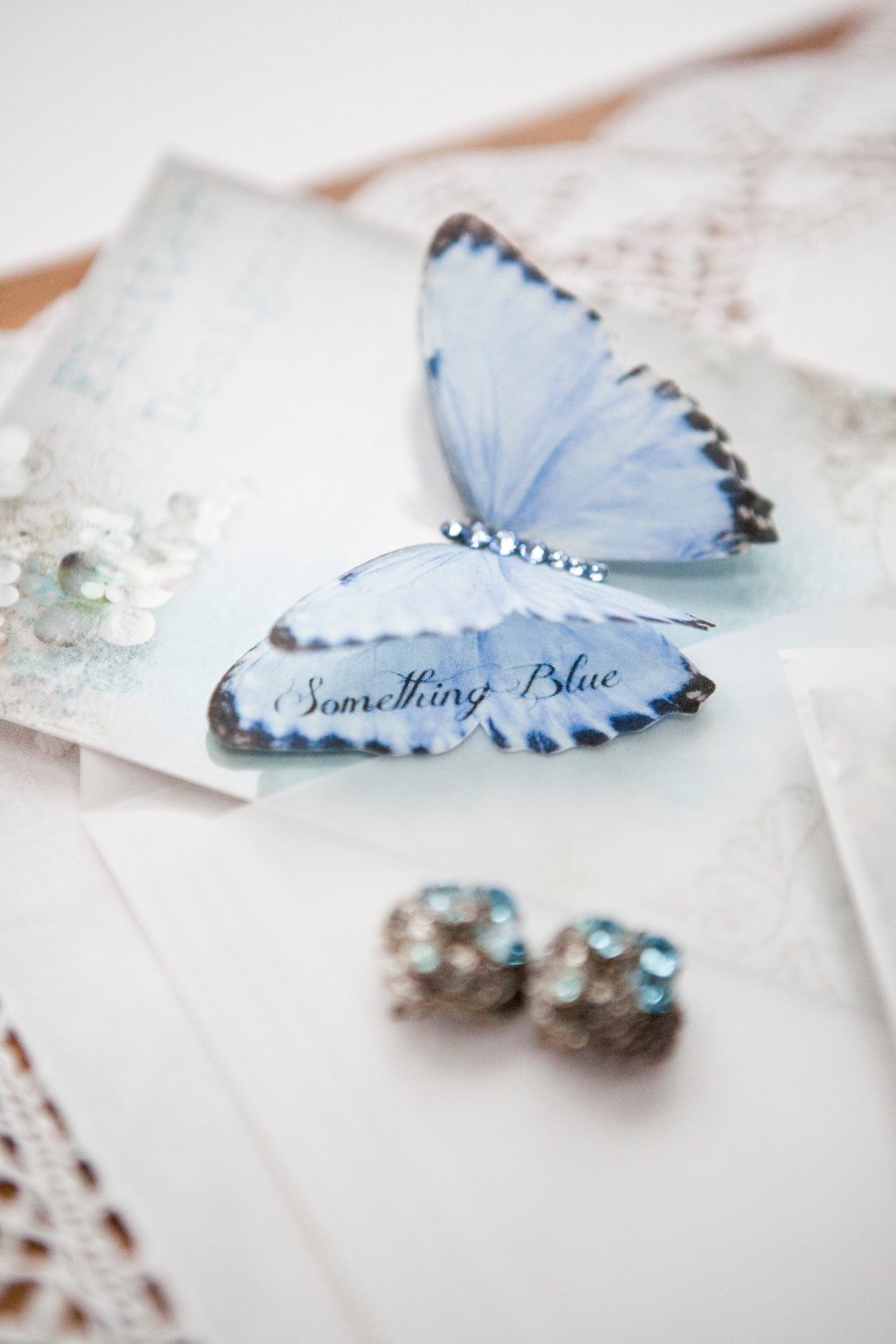 Something Blue Silk Butterfly Clip - personalised wedding keepsake