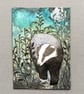 Evening Badger aceo - Image 1