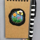 Hand Embroidered Buzzing Bee Notebook Set