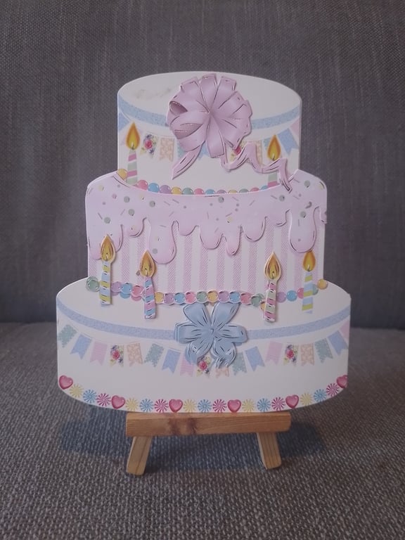 Shaped Birthday cake greetings card