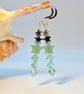 Green Earrings, Stars & Swarovski Crystals, Birthday, Anniversary, Gifts For Her - Image 2