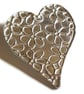 Silver heart necklace with daisy pattern. - Image 2