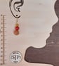 Mustard and red dangly polymer clay earrings - Image 3