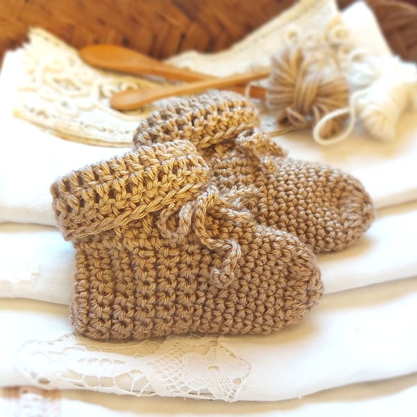 Soft Baby Booties, 60% lyocell, 40% wool, Elements Collection