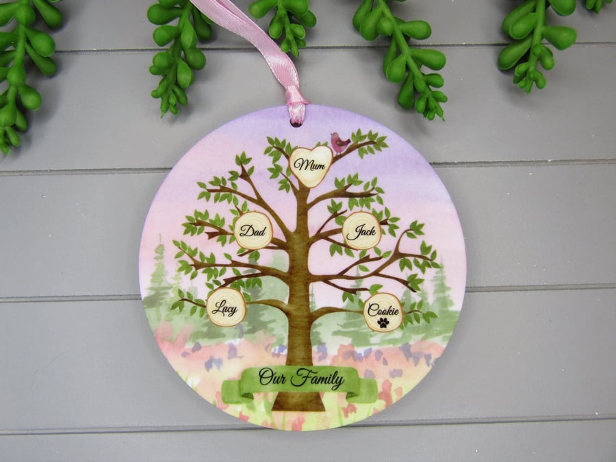 Personalised Family Tree Keepsake, Housewarming Gift, New Home Sign. Christmas