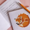 Red Sleeping Fox – Original Handmade Lino Print – Folded Card