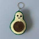 Crochet avocado keychain