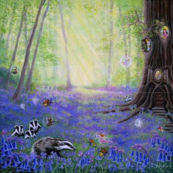 Spring Bluebell Fairies - Limited Edition Giclée Print