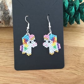 Beaded Unicorn Earrings