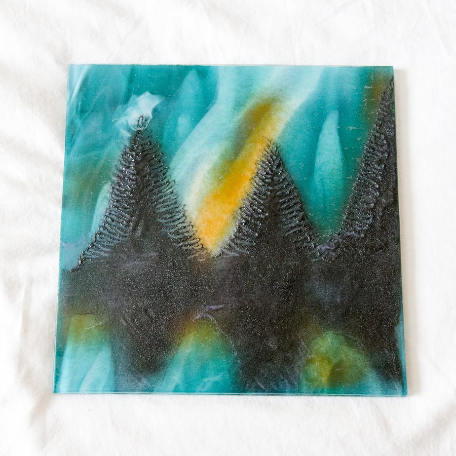 "Silhouette" -  A Fused Glass Picture - 9254
