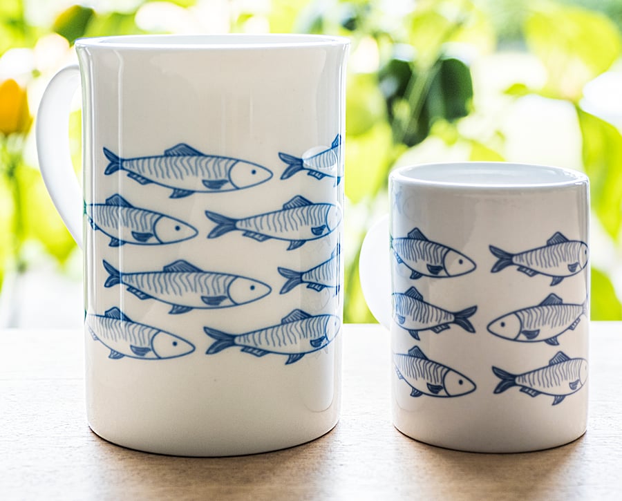 Fine Bone china fish design coffee mug cup ceramic espresso mug cup 