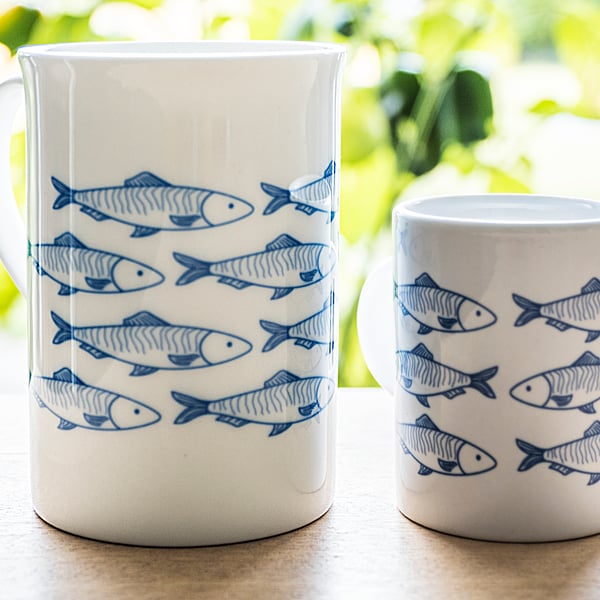 Fine Bone china fish design coffee mug cup ceramic espresso mug cup 