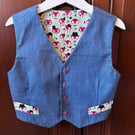Kids Denim and Foxes in Hats Waistcoat