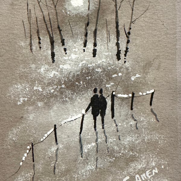 Original Aceo Painting ‘ Romantic’ by Stephen Allen 