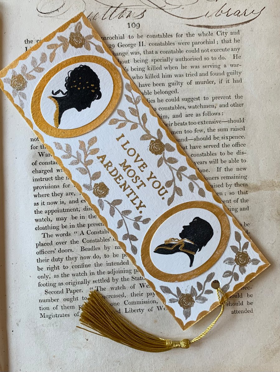 I Love You Most Ardently Handmade Bookmark