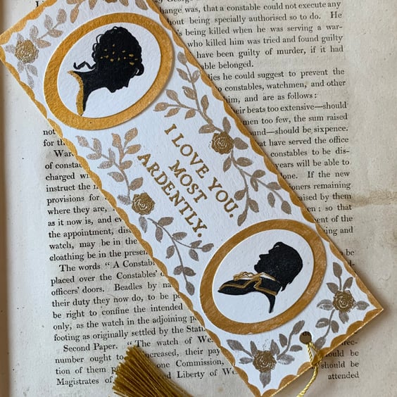 I Love You Most Ardently Handmade Bookmark