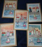 Quirky art, handmade paper collage Seaside postcards perfect for sending a smile
