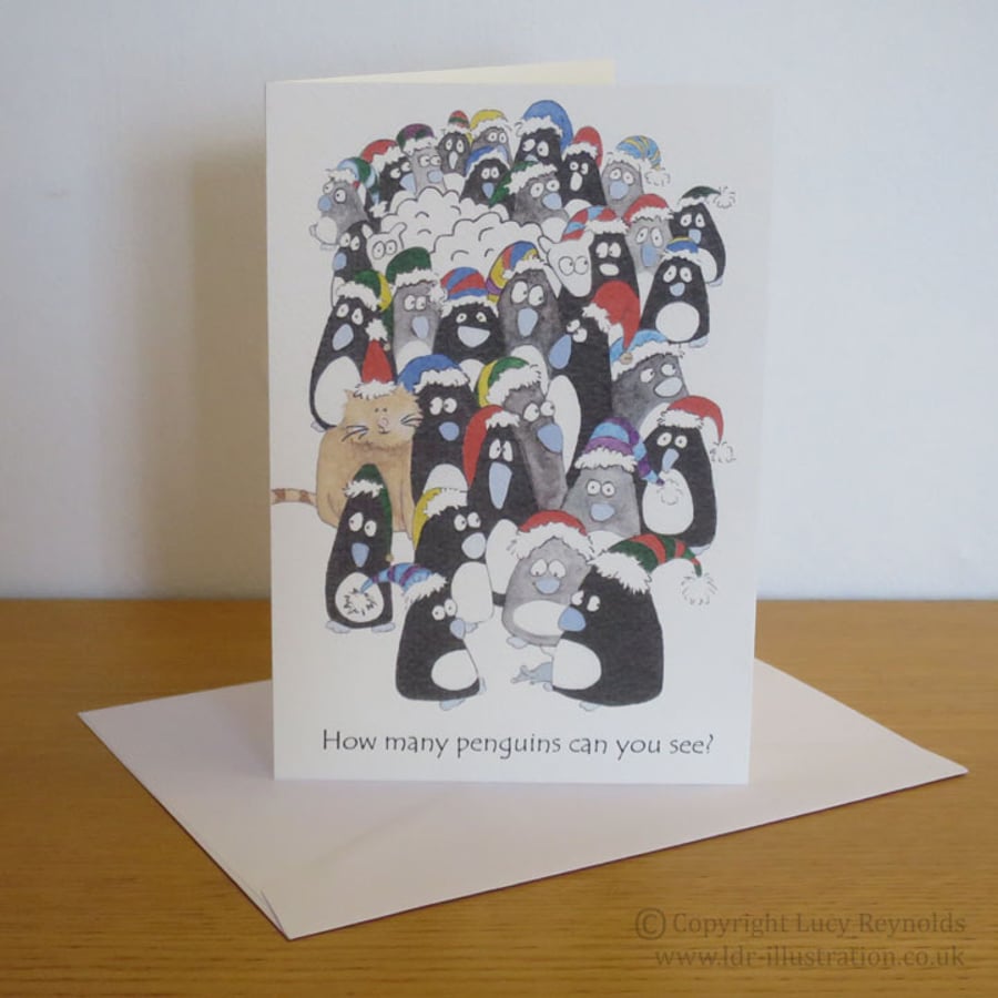 HALF-PRICE Penguins Christmas Card