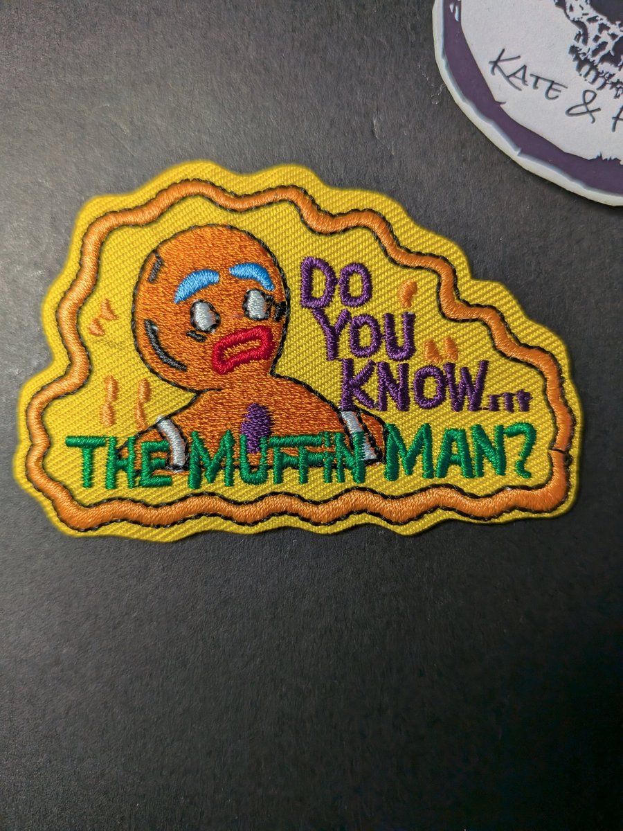 Do You Know The Muffin Man? Gingerbread Man Embroidered Iron-On Patch - 7.5x5cm