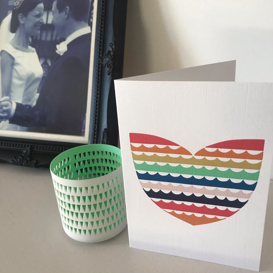 'Rainbow heart' Valentine card