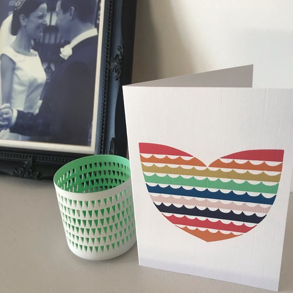 'Rainbow heart' Valentine card