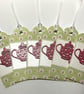 Handmade Teapot Gift Tags: Raspberry Pink Tea Party Favors, Set of 6 - Image 8