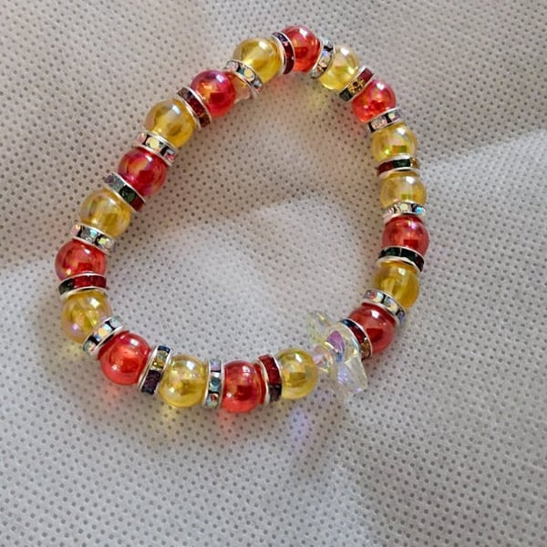 "Bright Minds" Yellow & Red Beaded Bracelet with Star Charm - Celebratin Neuro