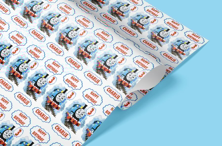 Personalised Thomas the train wrapping paper