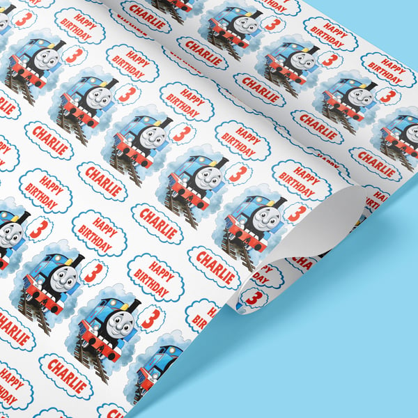 Personalised Thomas the train wrapping paper