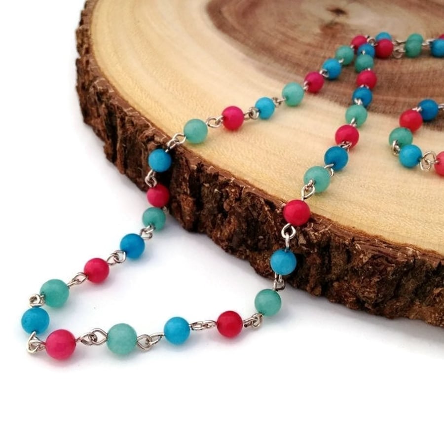 SALE - Colourful Quartzite Necklace