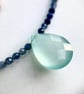 Blue Chaldonacy & Faceted Sapphire Beaded Necklace