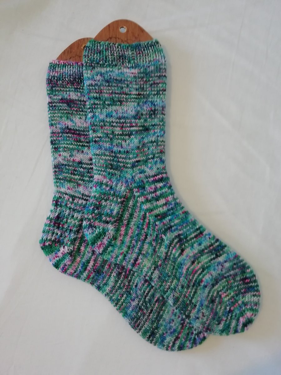 Luxury hand knitted socks - Merino wool- Medium size 5-6