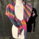 Asymmetrical lace sock wool rich yarn shawl wrap scarf