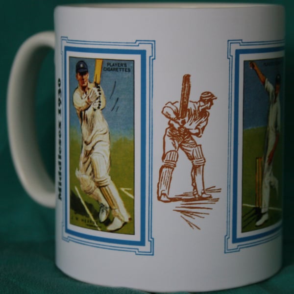 Cricket mug Middlesex 1930 vintage design mug
