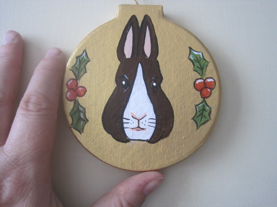 Dutch Bunny Rabbit Christmas Tree Bauble Decoration