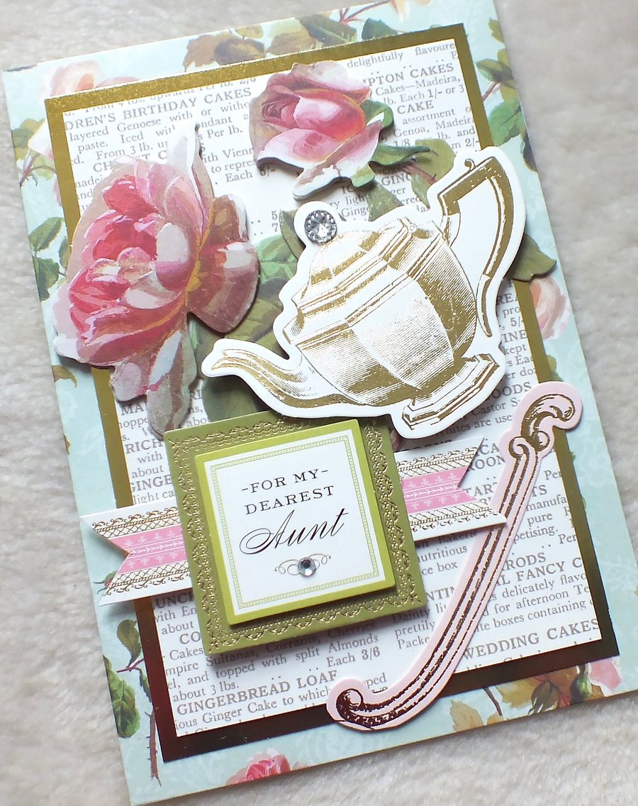 Luxury Handmade Aunt Birthday Card