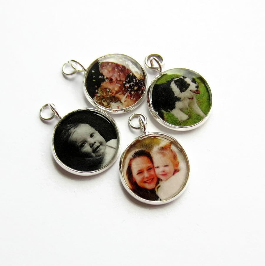 Personalised Custom Photo Charm for Bracelet or Necklace, Keepsake Gift