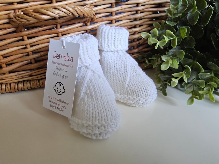 Designer Super Soft Merino Wool Baby Booties 0-3 months size 