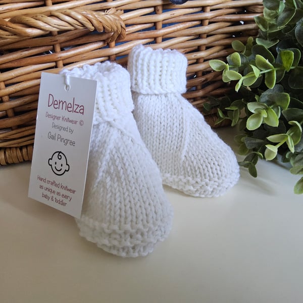 Designer Super Soft Merino Wool Baby Booties 0-3 months size 