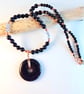 Blue Goldstone, Swarovski Crystal 'Sapphire' and Copper Necklace - Free UK P&P - Image 4