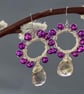 Elegant Ametrine & Purple Cultured Pearl Graduated Collar Necklace and Earrings - Image 7