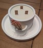 White Eco-Resin Large Tray & Candle With Matchstick Holder