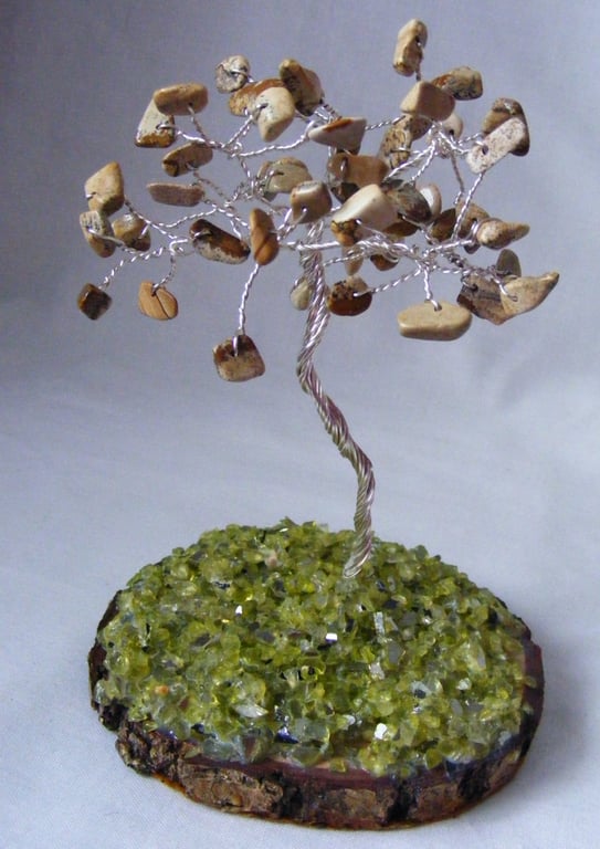 Jasper gemstone tree of life decoration.