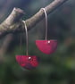  Red Copper Half Moon Dangle Earrings - Image 5