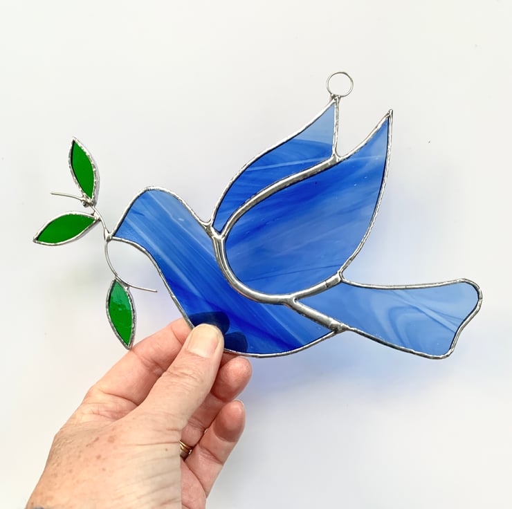 Stained Glass Peace Dove Suncatcher - Handmade ... - Folksy