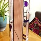 Heliotrope is an Art Deco Stained Glass Effect Flower Vase 30cm Tall